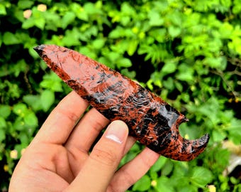 Mahogany Obsidian Knife | Crystal Blade for Chakra Healing, Grounding Energy, Meditation & Reiki Decor