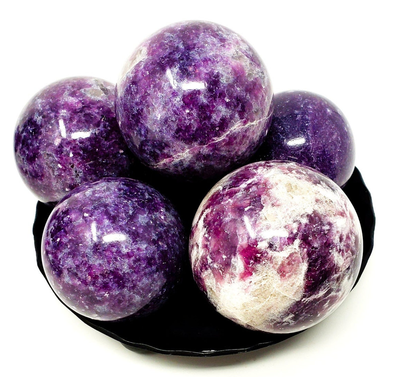 Lepidolite Sphere Crystal Sphere Crystal Ball Bulk Etsy