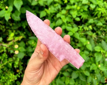 Pink Fiber Optic Glass Knife | Decorative Crystal Blade for Spiritual Healing Decor