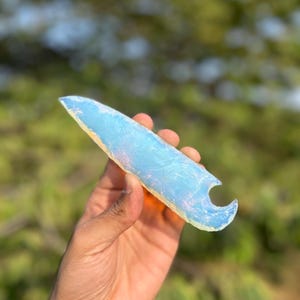 Opalite Knife | Crystal Blade for Display, Ritual & Collectors | Handmade Gemstone Knife | Spiritual Decor | Fantasy Knife Gift