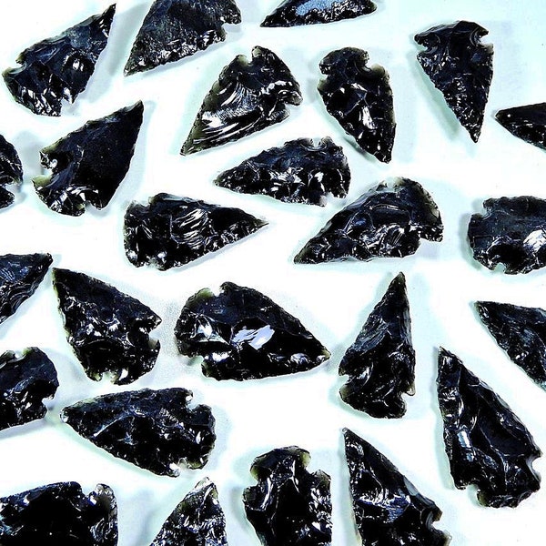 50 Pieces Obsidian Arrowhead | Black Obsidian Arrowhead in Bulk | Wholesale Obsidian Arrowheads | Gemstone Carving | Bulk Crystals