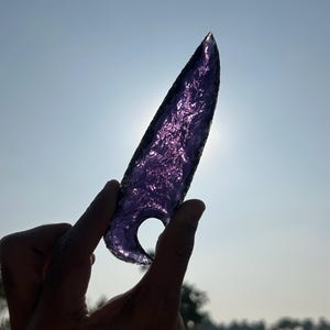 Handmade Amethyst Crystal Knife: Metaphysical Decor, Healing Stone (6 Inches)