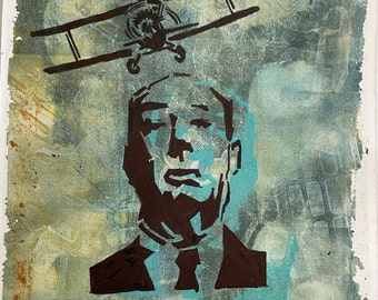 Hitch#1 - North by Northwest : Monotype gelpress 21x29,7cm