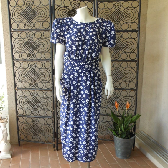 Vintage Retro Long Wiggle Dress Oversize Shoulder… - image 2