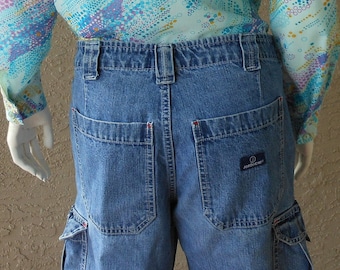Vintage Jordache Cargo 'J' Jeans High Rise Wide Straight Leg