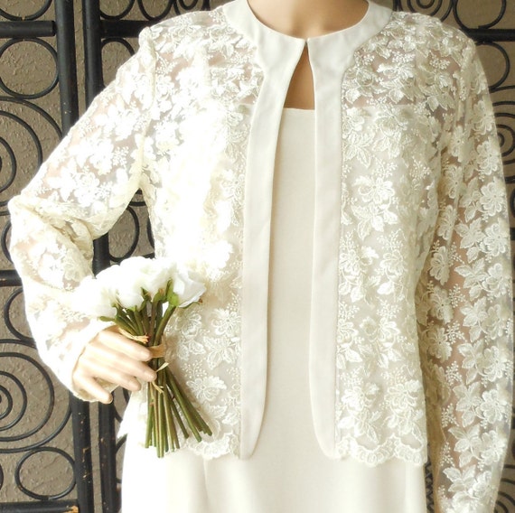Vintage Gown Simple Bridal PETITE Size 12P Long S… - image 3
