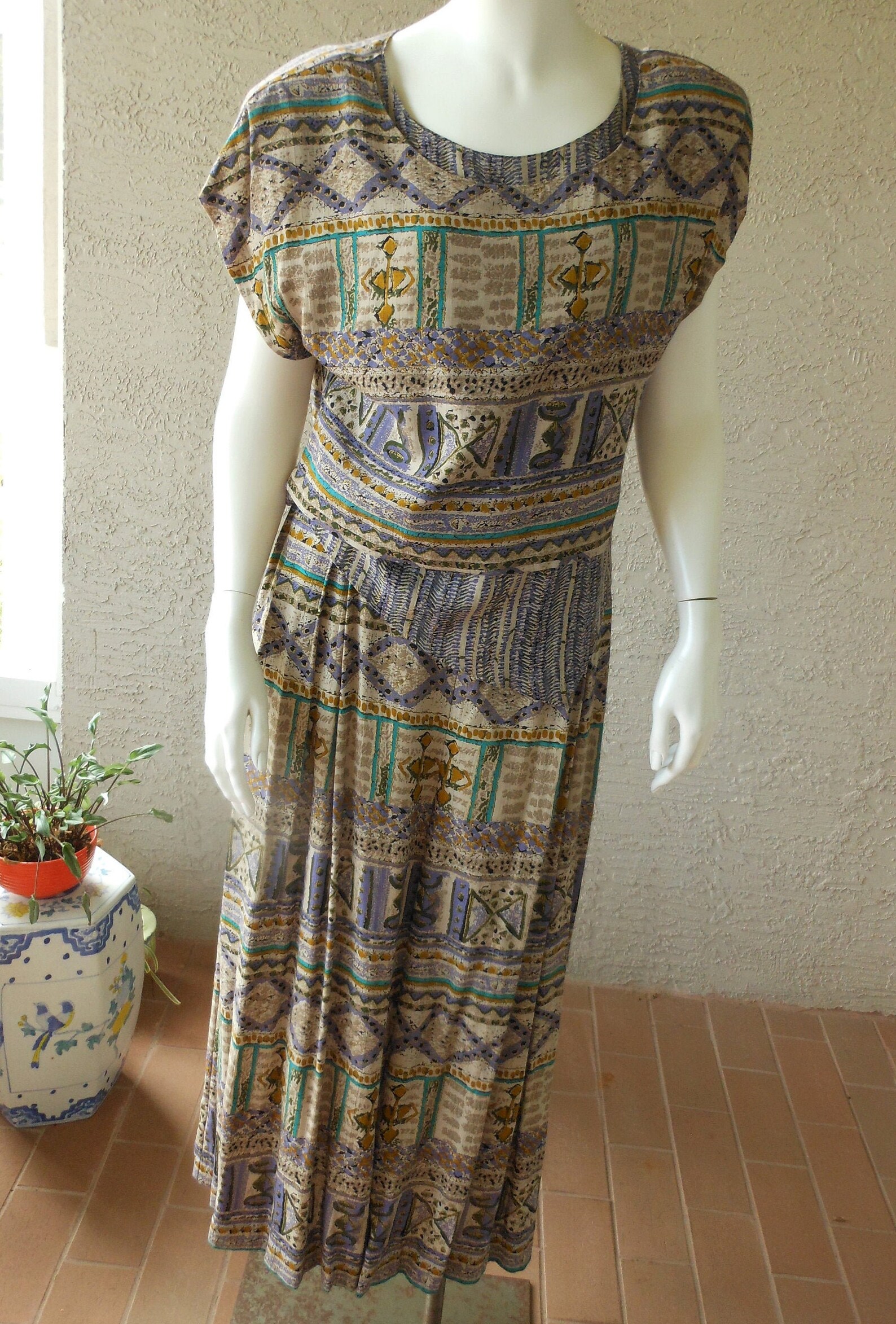 Vintage Relaxed Culottes & Top Aztec Ethnic Print | Etsy
