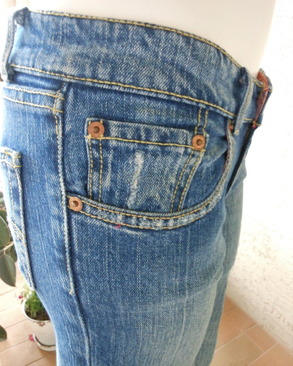 Vintage Levi's Sample Capri Jeans Pink Plaid Trim… - image 6