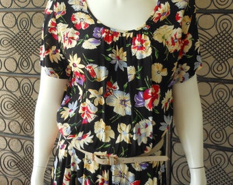 Vintage Floral Print Dress Size 8/10 Size M Liz Claiborne Collection