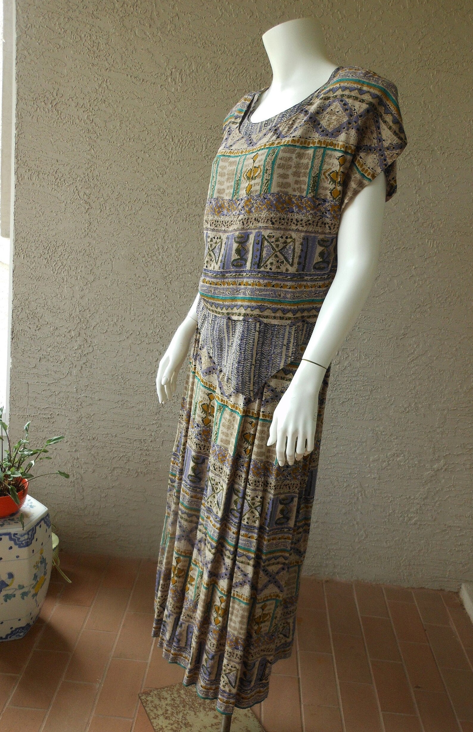 Vintage Relaxed Culottes & Top Aztec Ethnic Print | Etsy