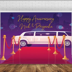 VIP Red Carpet Limo Digital Backdrop| Home Coming| Prom| Engagement| Party |Birthday Backdrop| Gala| Custom Name| Personalised Backdrop|