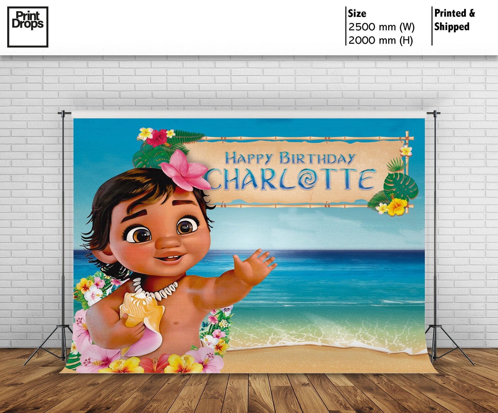 Baby Moana Event Backdrop Moana Maui Disney Backdrop Etsy