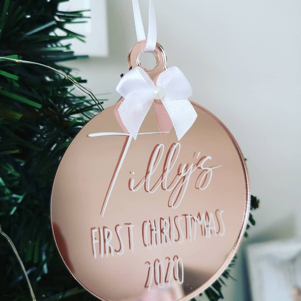 Personalised First Christmas bauble, Baby's First Christmas, Christmas Bauble, new baby gift
