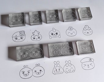 Teezmon stamps~ Hanamon, Winklemon, Zzangmon, Monny, Yonggamon, Ikemon, Tutumon, Jjongmon,  OT8