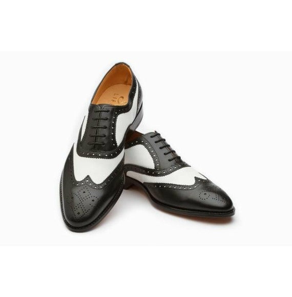 White Spectator Brogue Shoes Formal - Etsy