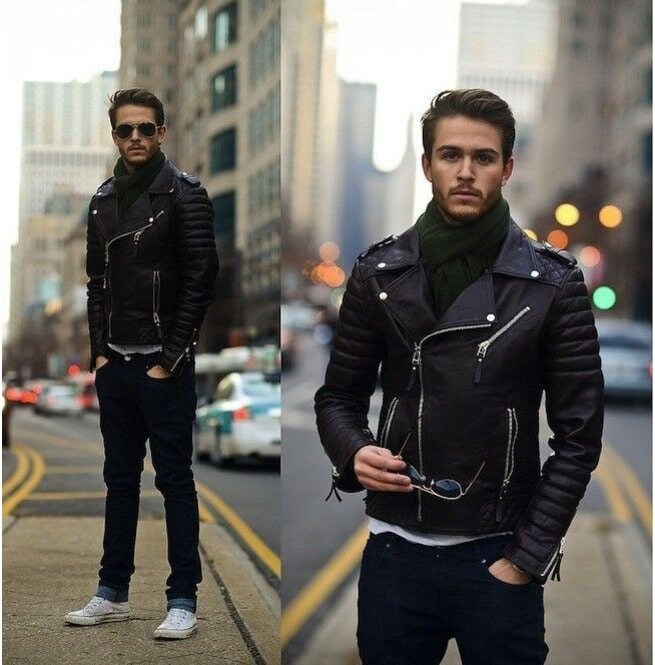 Mens Biker Leather Jacket Men Fashion Black Motorcycle - Etsy