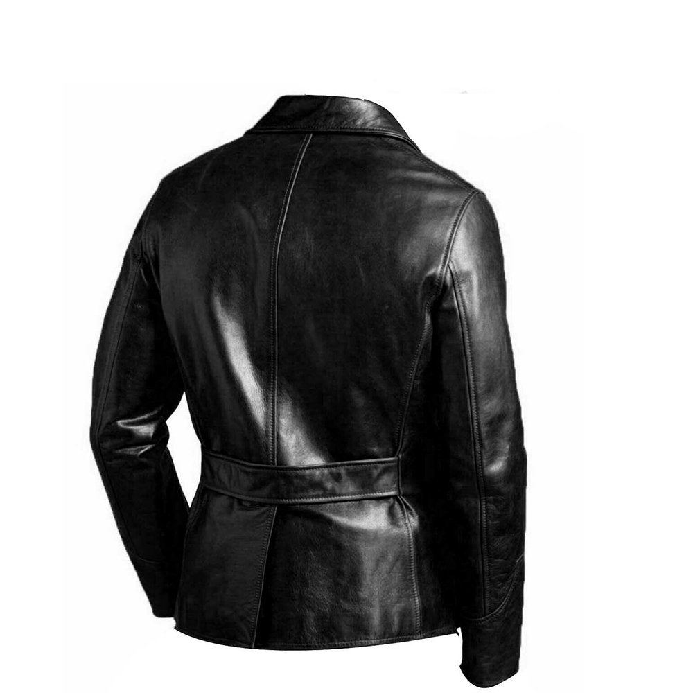 Men Black Leather Jacket Coat Winter Men Fashion Etsy