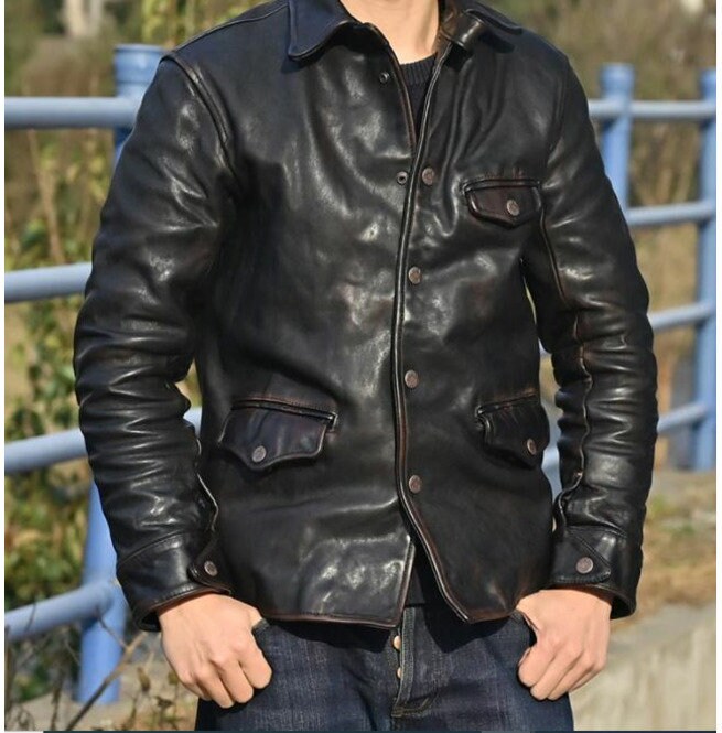 Men Black Leather Coat Jacket Winter Men Fashion Leather - Etsy Norway