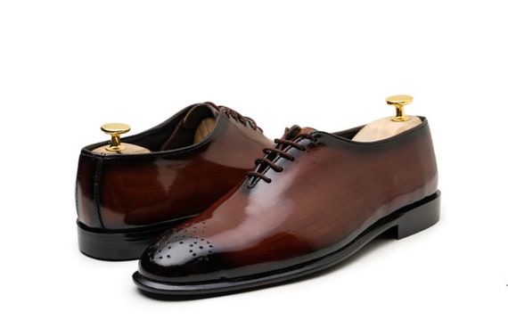 Handmade Brown Leather Formal Shoes Men Brown Leather Oxford -  Finland
