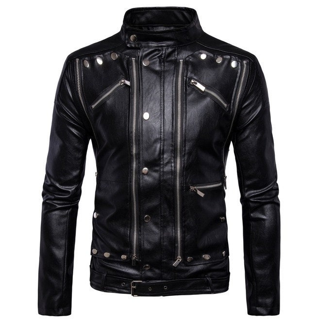 Handmade Mens Black Leather Jacket Men Black Biker Leather - Etsy