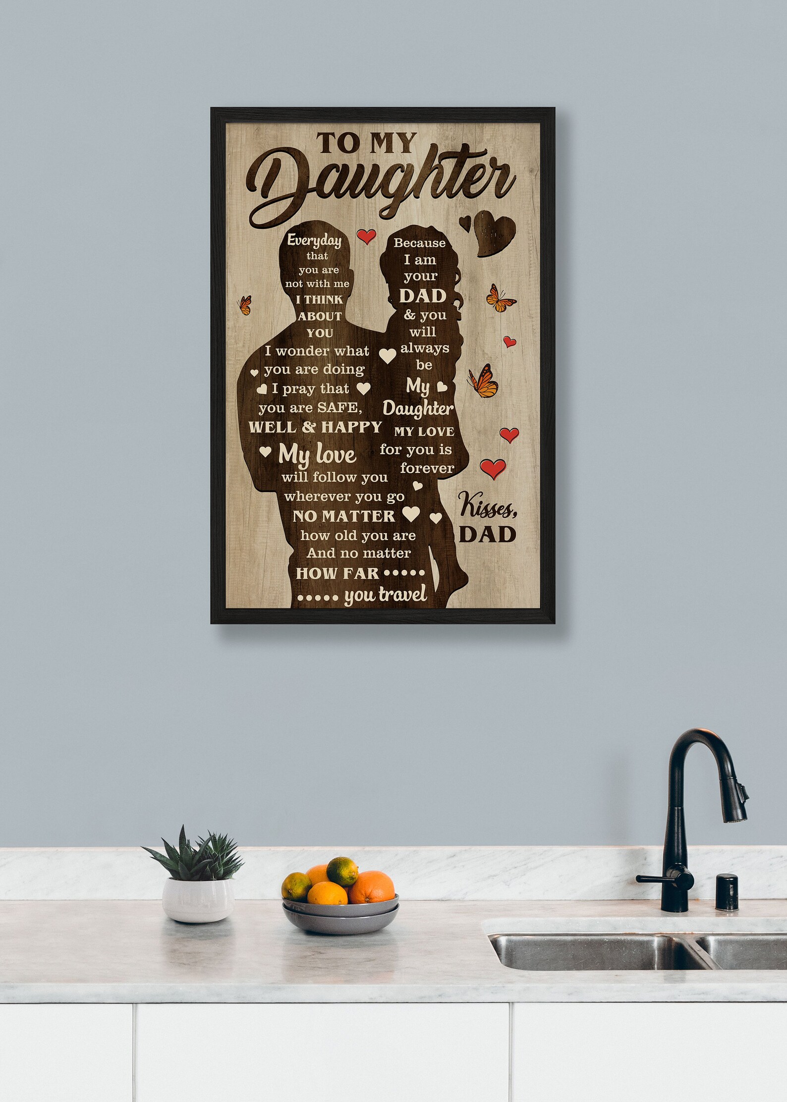 Dad and Daughter Rustic Poster Gift from Dad to Daughter Dad Etsy