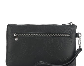 Wristlet Melody Lehua Embossed Black