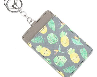 Porte-cartes April ananas Monstera gris