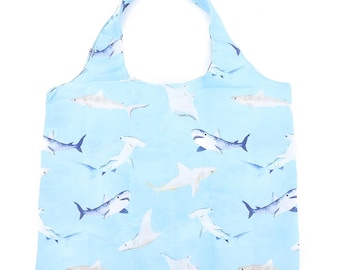 Foldable Bag Jake Happy Sharks Blue