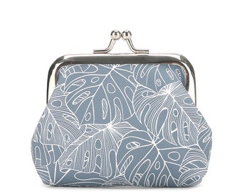 Grande pochette Monstera Lines Gris