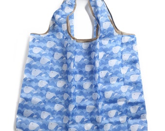 Foldable Bag Jackie Cute Whale Blue