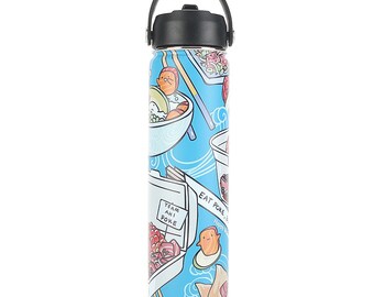 Isolierte Wasserflasche 24oz Poke Competition Blau