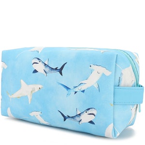 Pouch Cosmetic Happy Sharks Blue