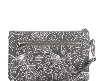 Wristlet Melody Monstera Lines Grey