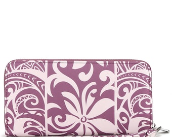 Portefeuille Kaylee Tapa Tiare Mauve