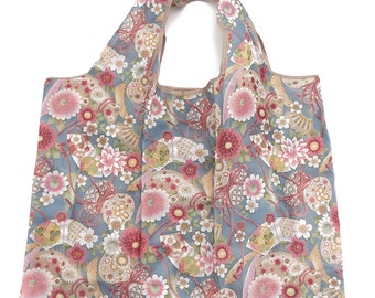 Foldable Bag Jackie Japanese Floral Blue