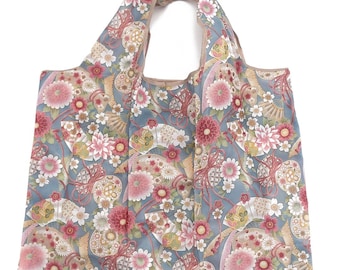 Foldable Bag Jackie Japanese Floral Blue