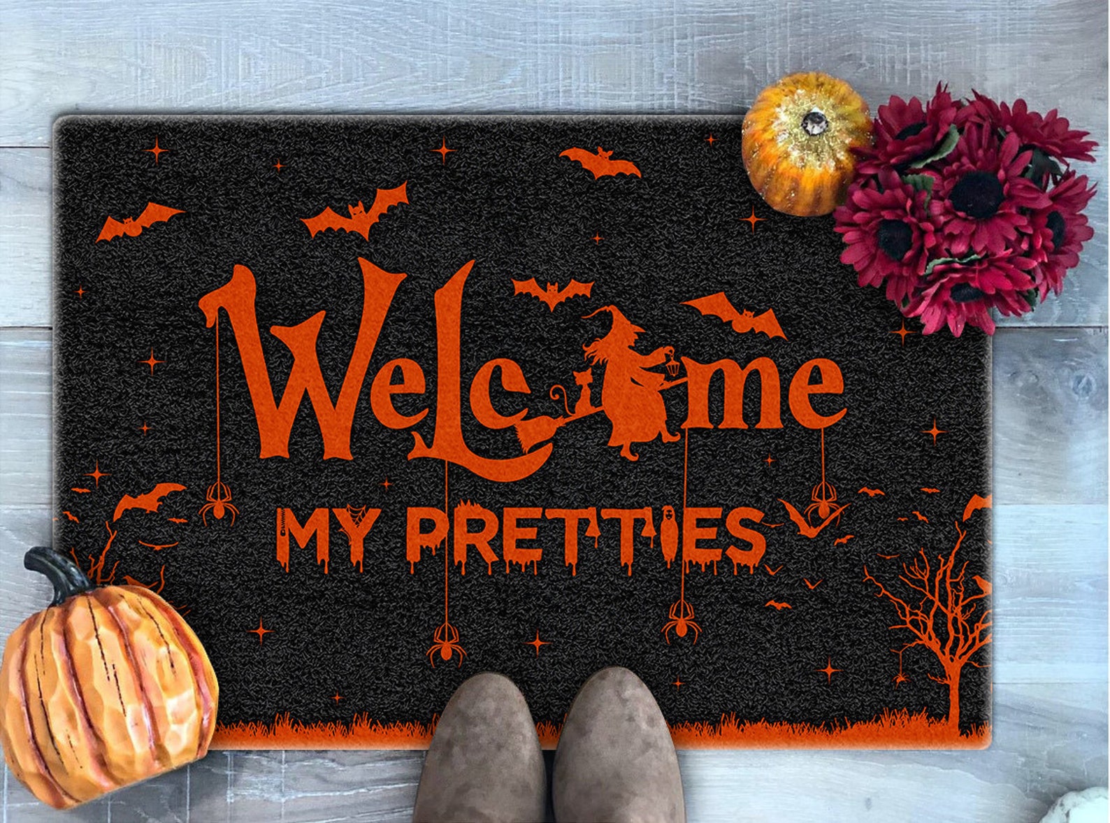 My Pretties Doormat Halloween Doormat Witch Doormat Etsy