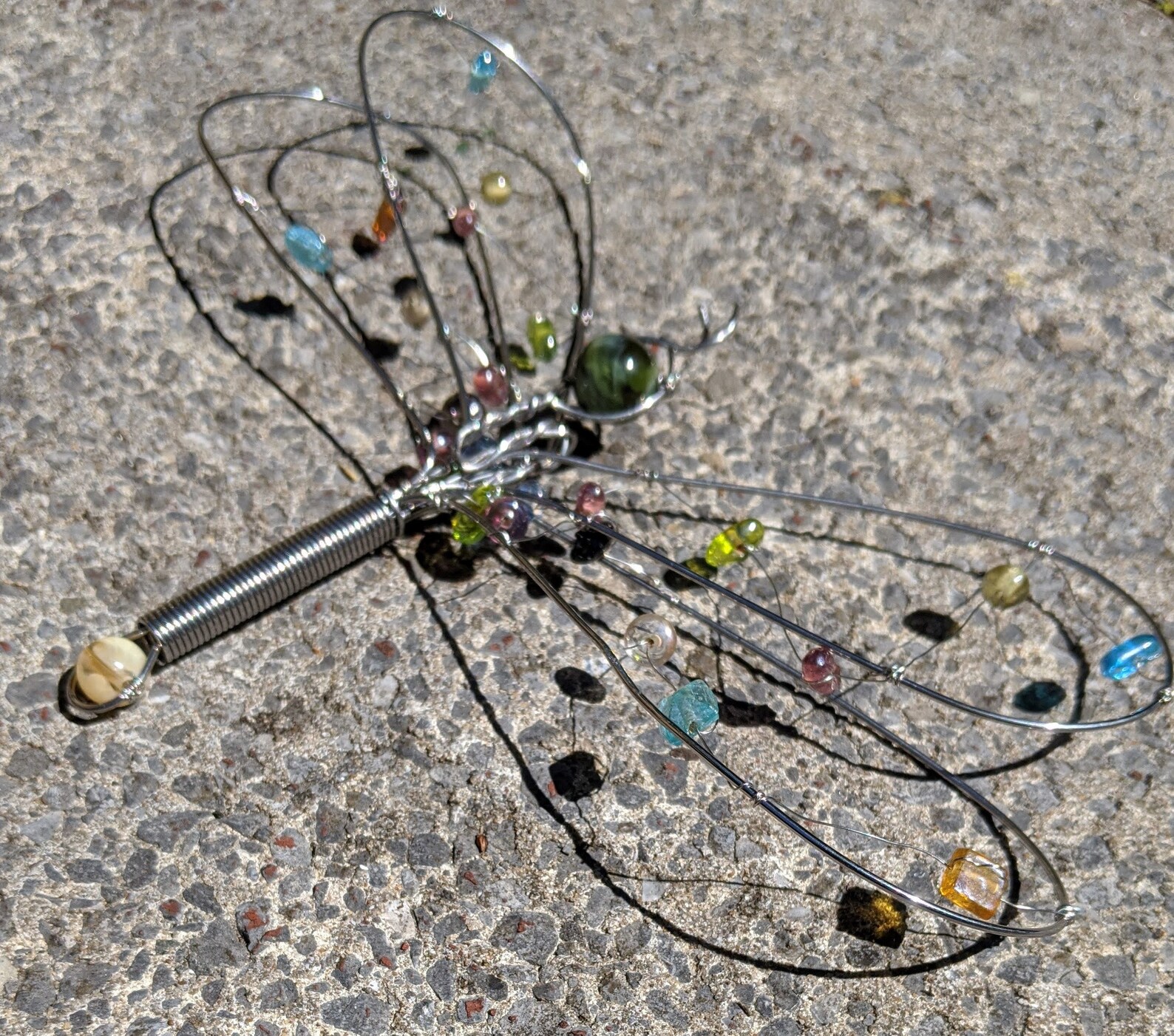 Dragonfly Wire Art. Beaded Dragonfly Sun Catcher Dragonfly Etsy