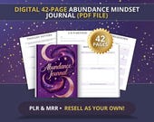 Digital Abundance Journal: PLR/MRR Manifestation & Mindset Worksheets (Canva Editable Template)