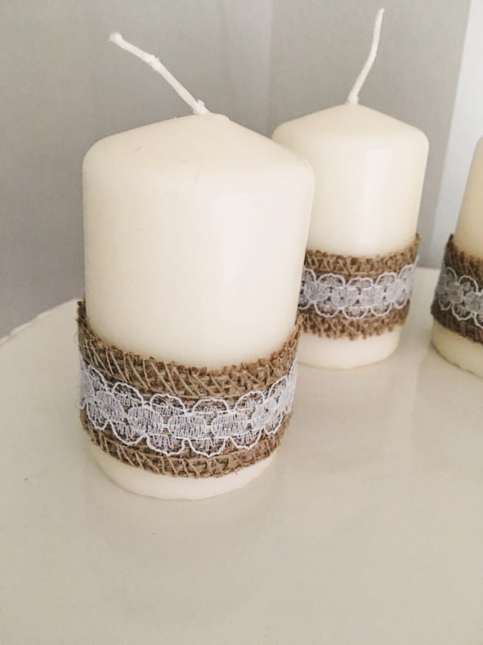 Candles Wedding Candles 18hrs burn time Candle Wrapped With Etsy