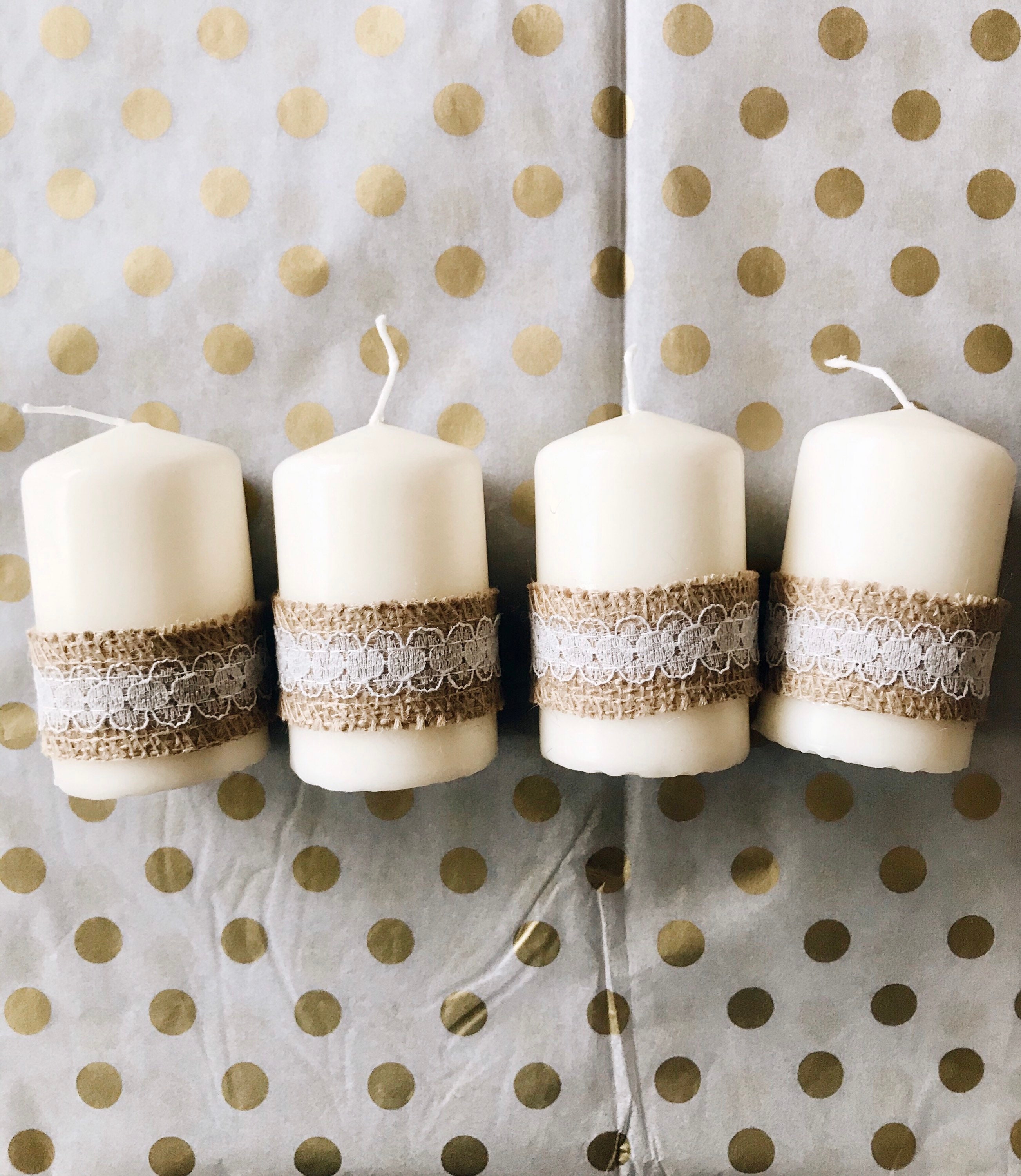 Candles Wedding Candles 18hrs burn time Candle Wrapped With Etsy