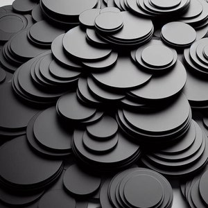 Disco de plástico negro - Círculos acrílicos cortados con láser - Todos los tamaños - Perspex - Grosor = 3 mm