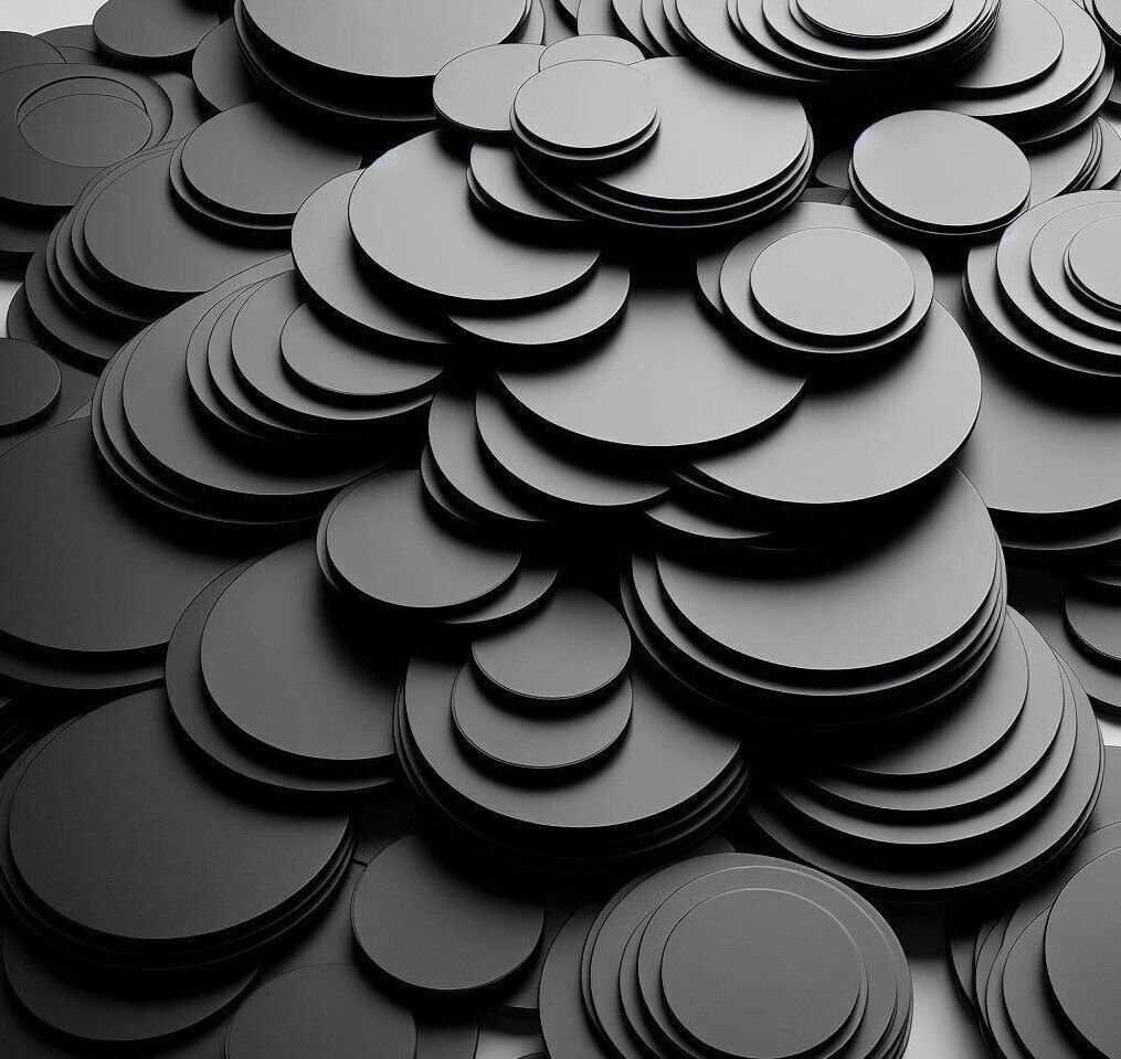 Black plastic disc-laser cut acrylic circles-all sizes-perspex-thickness = 3mm