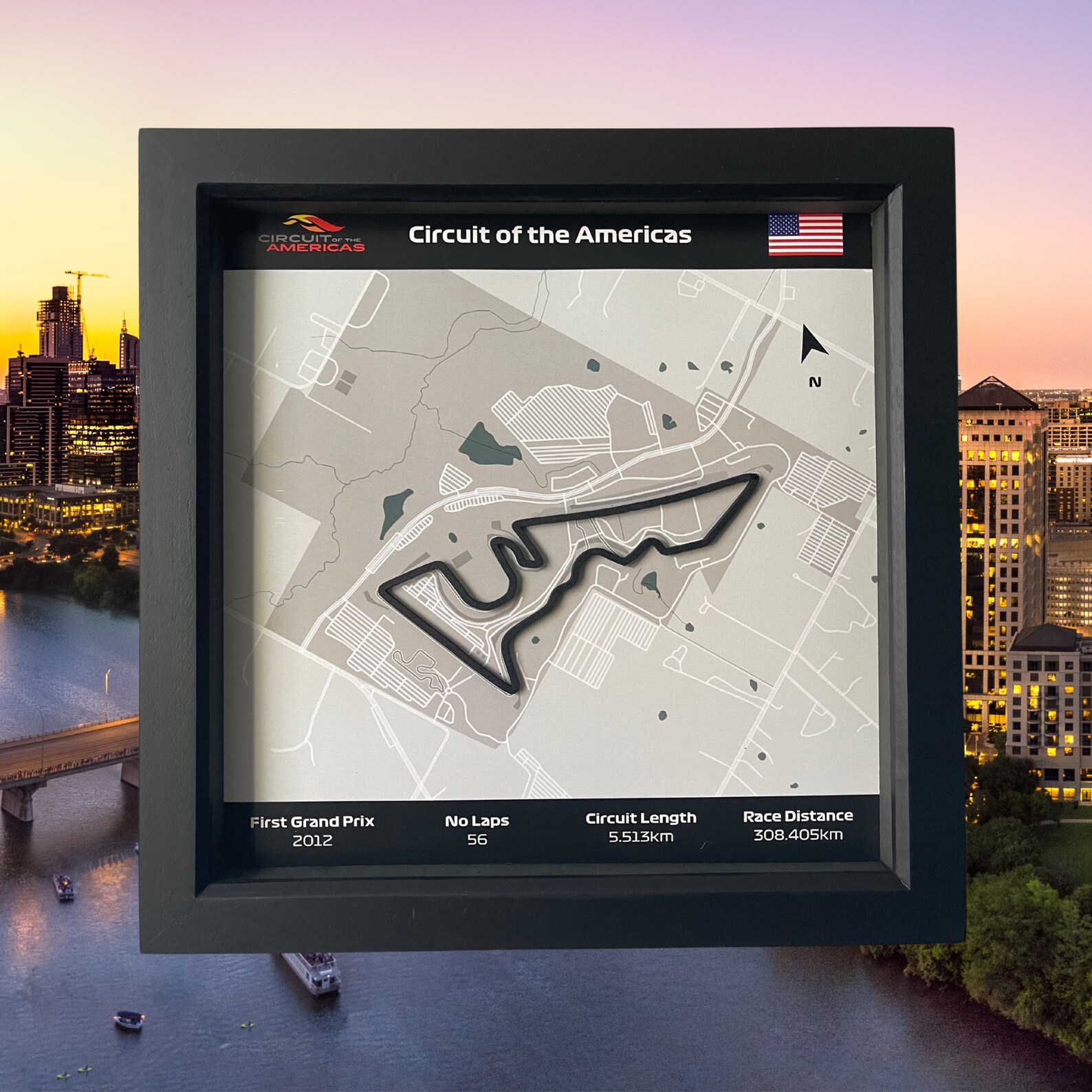 F1 2022 Circuit Map Formula One Austin Track Wall Art in Etsy