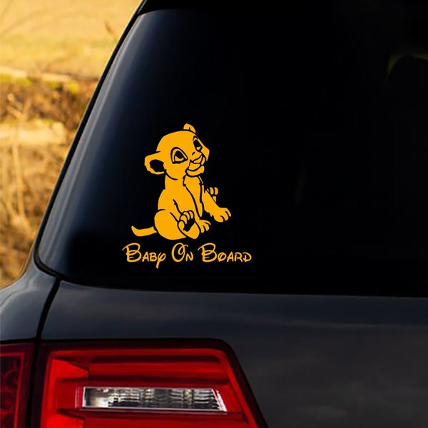 Lion King Baby On Board | Baby Lion King Decal | Lion King Decal | Baby On Board | Car Decal