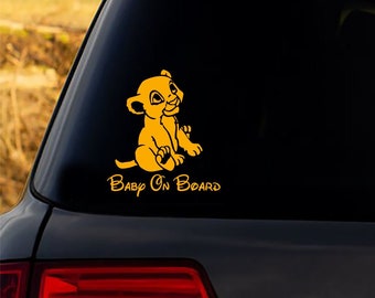 Lion King Baby On Board | Baby Lion King Decal | Lion King Decal | Baby On Board | Car Decal