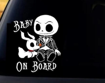 Baby Jack Skellington On Board | The Nightmare Before Christmas Decal | Zero | Jack Skellington Decal | Baby On Board | Car Decal