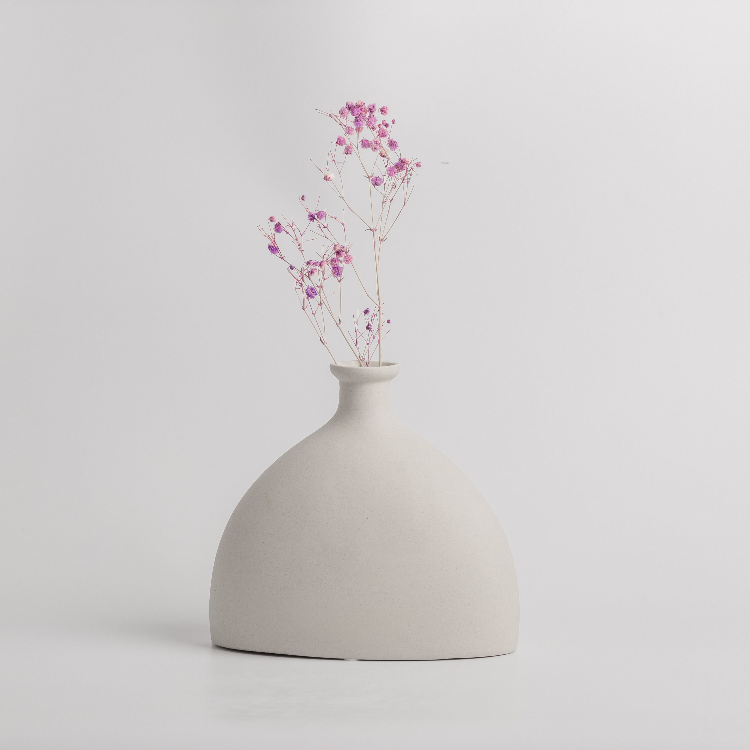 Oddly Bottle Shaped White Ceramic Vase Modern Ceramic Vases Etsy