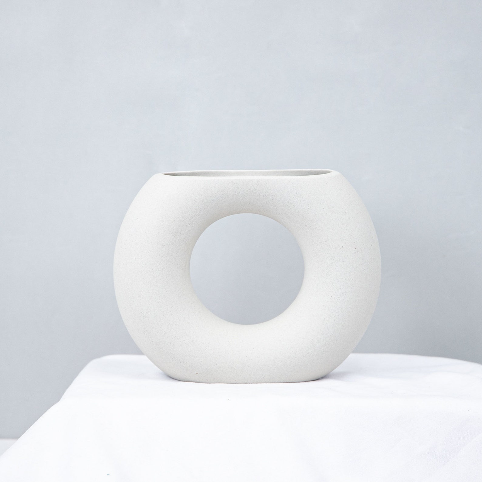 Donut Vase Ceramic White Donut Vase Half Donut Vase Etsy