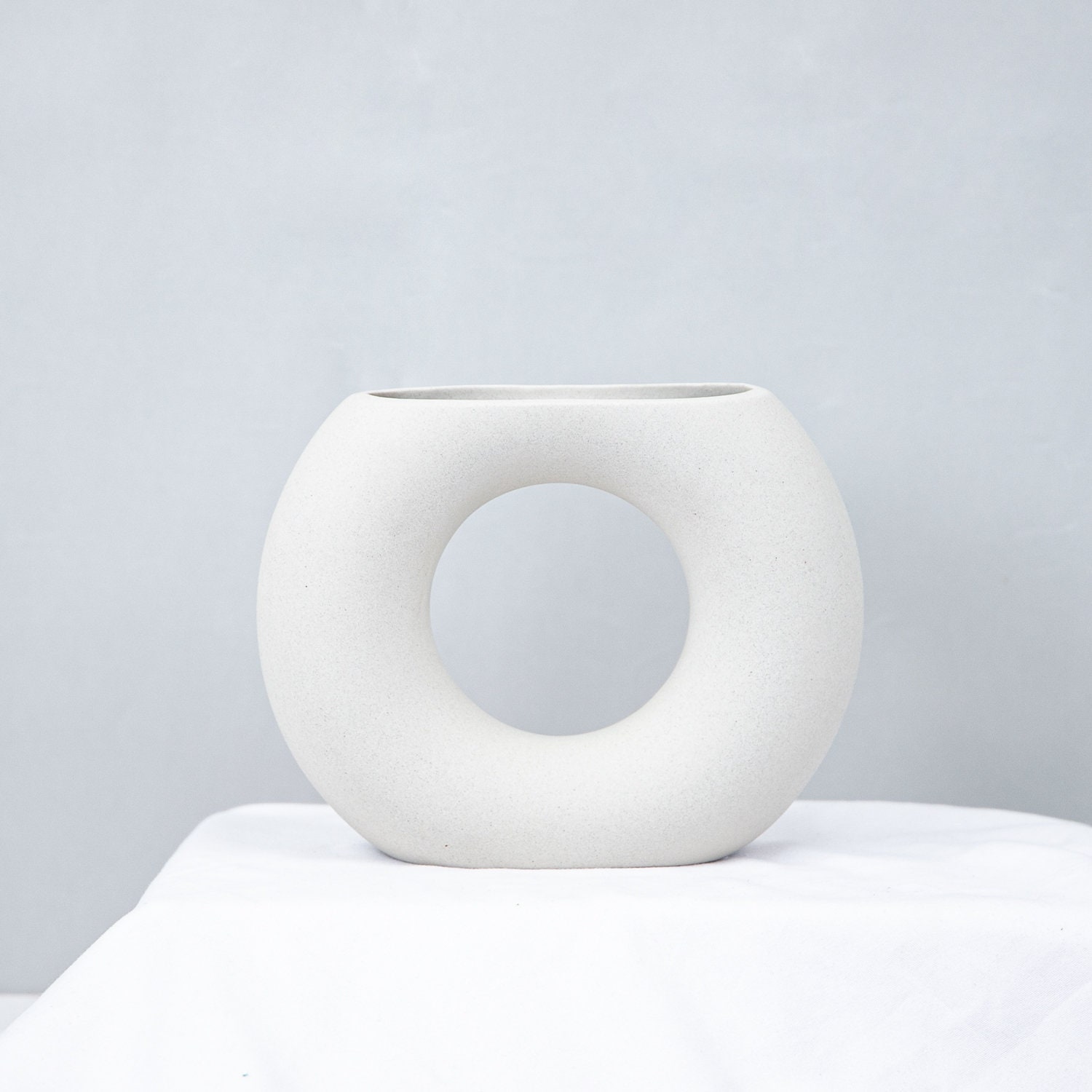 Ceramic White Donut Vase Ceramic Donut Vase Half Donut Vase Etsy